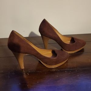 Brown high heels